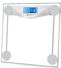 Digital Body Weight Bathroom Scale, Large Blue LCD Backlight Blinding Silver