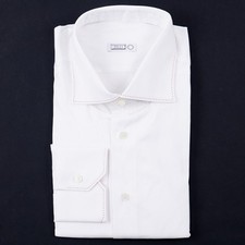 Zilli White Cotton Dress Shirt with Contrast Red Triple Stitch 15.75 Eu 40 NWT