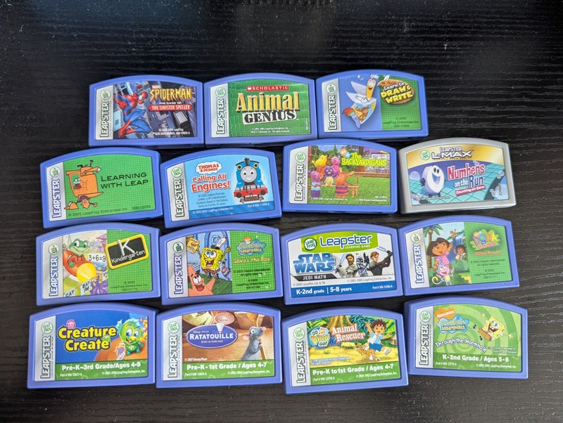 Lot of 15 Leap Frog Leapster Games. Spongebob, Dora, Spiderman, etc.