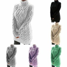 Winter Ladies Dress Long Sweater Casual Pullover Warm Knitted Women Jumper ❤