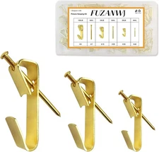 50pcs Picture Hangers with Different Sizes, Heavy Duty Gold 30-100lbs, 