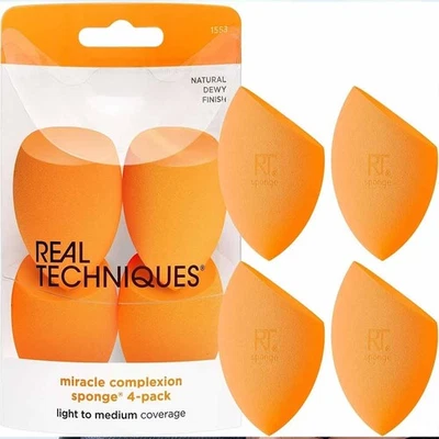 4Pcs Real Techniques 1553M Miracle Complexion Sponges Beauty Egg Makeup Tool