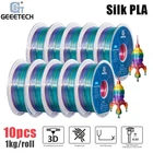 10KG Geeetech Silky PLA Filament 1kg/roll 1.75 Rainbow Gradient Shiny Color PLA