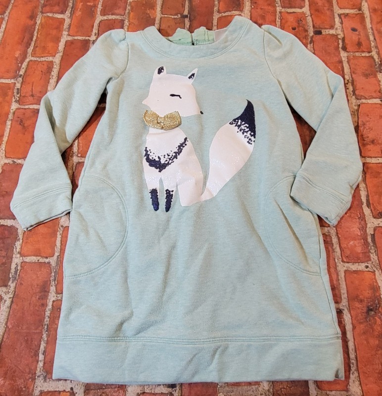 Gymboree All Spruced Up Girls Fox Sweatshirt Dress Sz 6 Guc