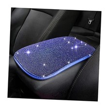 Bling Center Console Cover, Diamond Fashion ArmRest Pad, Crystal Soft Arm Blue