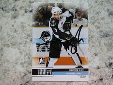 Milwaukee Admirals Jonathon Blum Signed Autographed 2009-10 Heroes and Prospects
