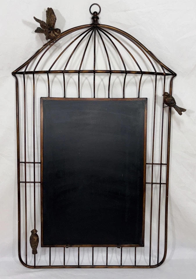 Uttermost Antiqued Bronze Gold Finish Metal Bird Cage Chalkboard Magnetic - Image 2 of 4