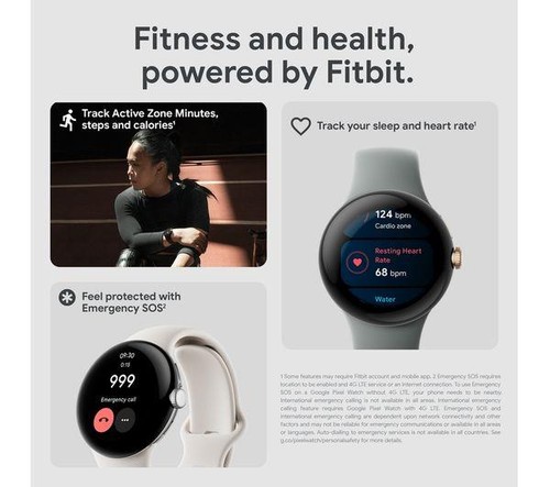 Google Pixel Watch Smartwatch - Activity & Heart Rate Tracking - Black