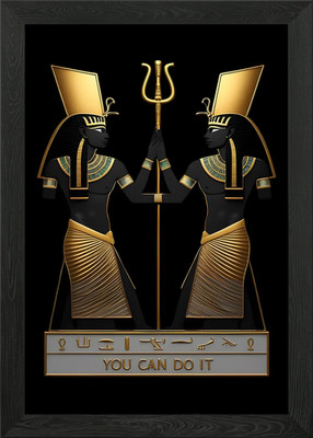 Ägyptische Götter Isis und Osiris mit gerahmtem Wandbild Poster Leinwanddruck Bild