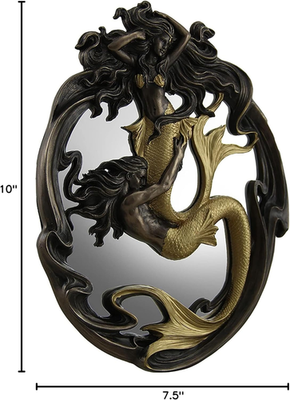 Bronze & Gold Merman Mermaid Wall Mirror - 7.5 x 10 Inches | eBay
