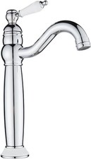 Tall Bathroom Basin Mixer Taps, High Rise Tap for Counter-top Basin, Brass