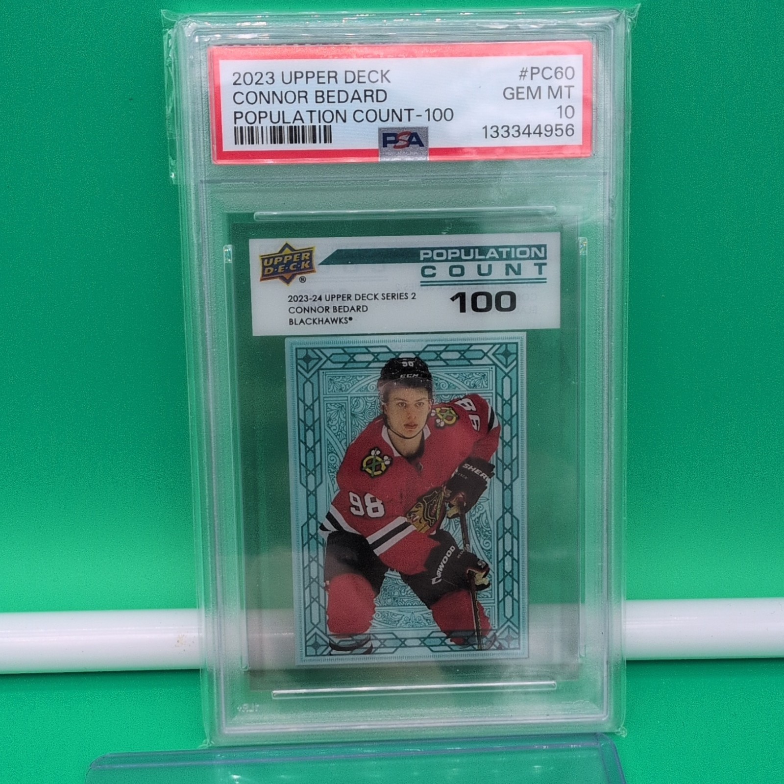 Upper Deck 2023-24 Series 2 Connor Bedard Population Count PC-60 100/100 PSA 10