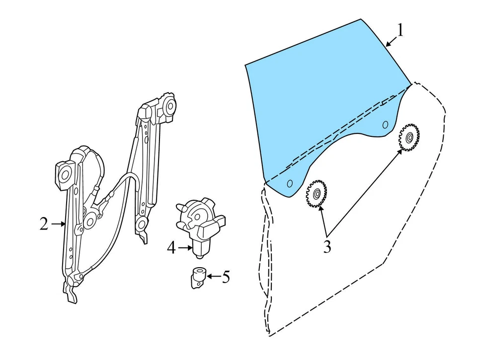 2014-2016 BMW 328I GT XDRIVE - PORTA TRASEIRA ESQUERDA Janela Vidro 7291417 - Imagem 2 de 4