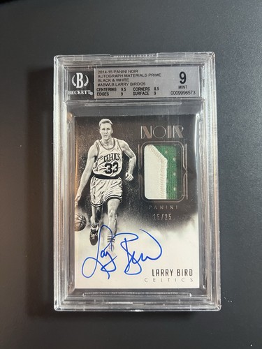 2014-15 Panini Noir Larry Bird Patch Auto BGS 9/10 Low Pop Celtics