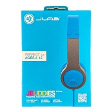 JLab JBuddies 2nd Gen Kids Folding Headphones Wired Blue Gray New