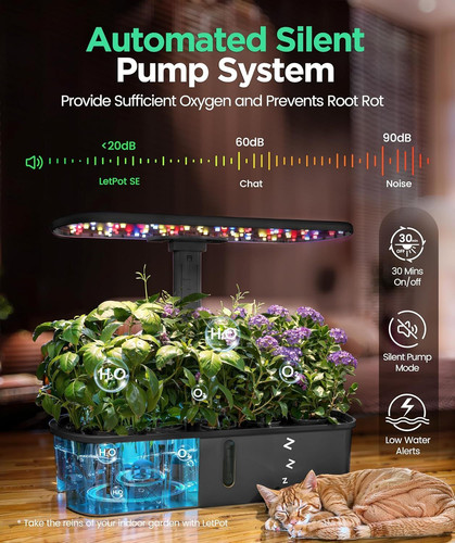 LETPOT LPH-Air Hydroponics Growing System Kits, APP & WiFi Controlled Black