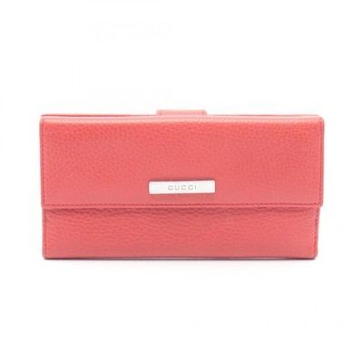 GUCCI Double Sided Wallet long purse 143389 leather Red Used Women