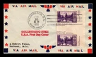 DR JIM STAMPS US COVER MOUNT RAINIER NATIONAL PARK IMPERFORATE FDC AIR MAIL