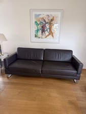 Brühl-Sofa 3-Sitzer, Leder Mocca-braun