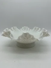 Fenton Milk Glass Epergne Candle Holder Base Vintage No Horns 10 1/2” Wide