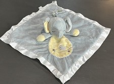 Douglas Baby Gray Yellow Elephant Lovey Blanket Plush Satin Trim