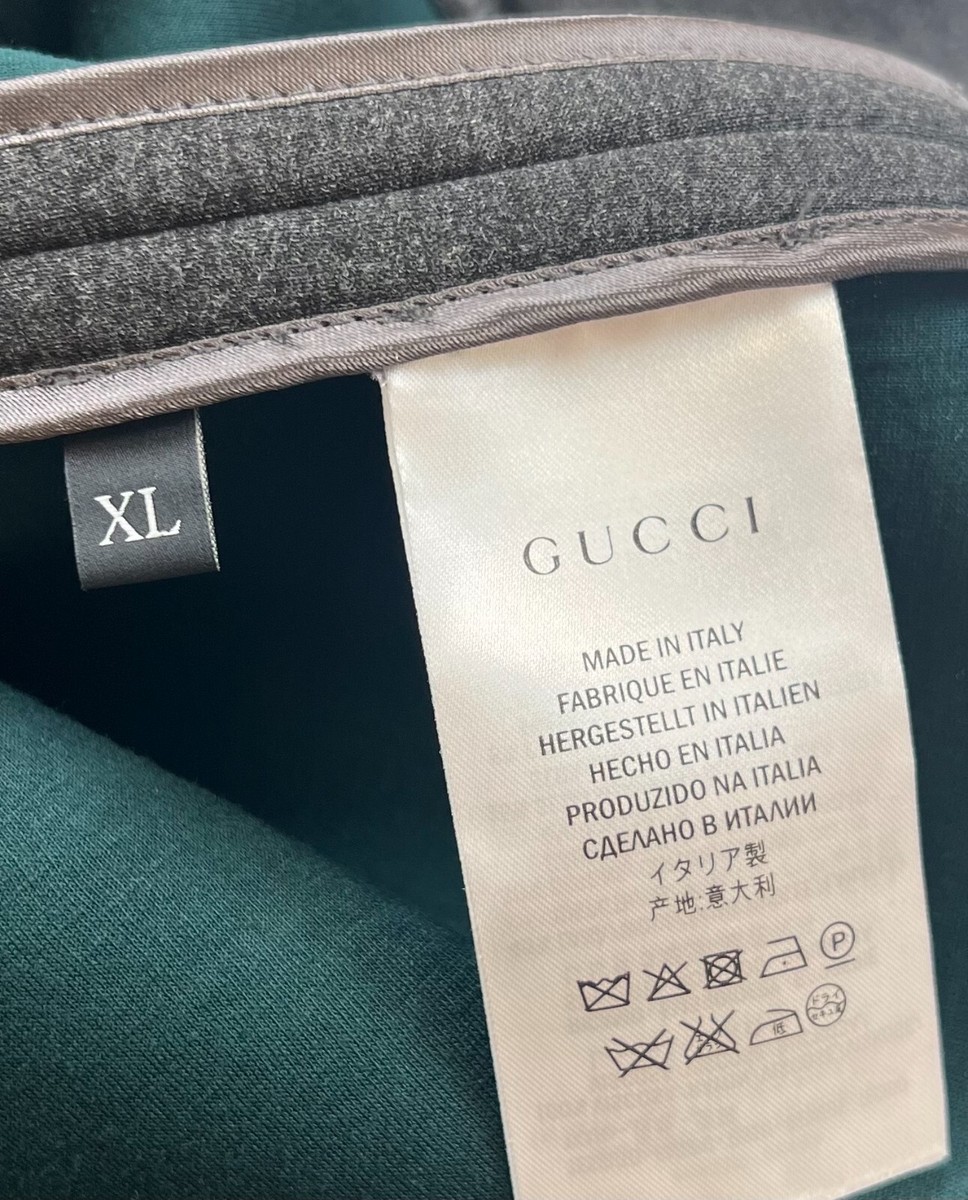$1340 Gucci Men's Grey/Black Rayon Double Viscose Jersey