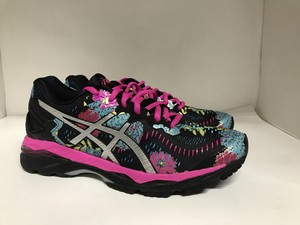 asics gel kayano 23 women's black silver pink glow