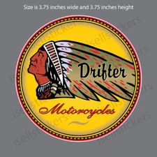 BM-12133 Indian Drifter Kawasaki Motorcycle Chief Dark Horse Sticker Decal Left