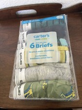Carters Child of Mine 6 Pair Boys Tag-Free Briefs Size 2T/3T Cotton Blend NEW