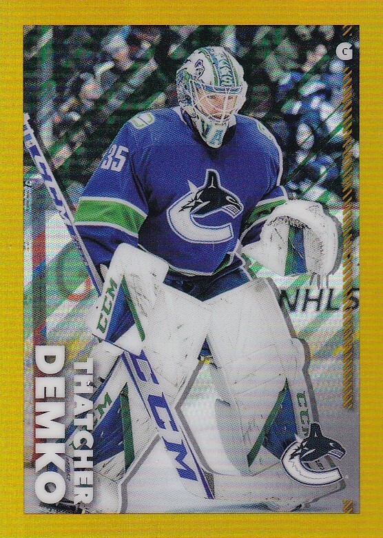 2022-23 Topps Chrome NHL Sticker #484 Thatcher Demko-Vancouver SP GOLD /50 MADE