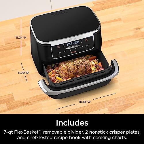Ninja Foodi 7QT DualZone Air Fryer with FlexBasket and 6 Cooking Functions