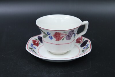 Adams Old Colonial Blumenmotiv Porzellan Kaffeetasse mit Untertasse Ø 8,5 cm
