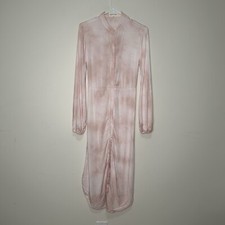 Cloth & Stone Shirt Dress Womens XS Banded Collar Curved Hem Button Front Pink