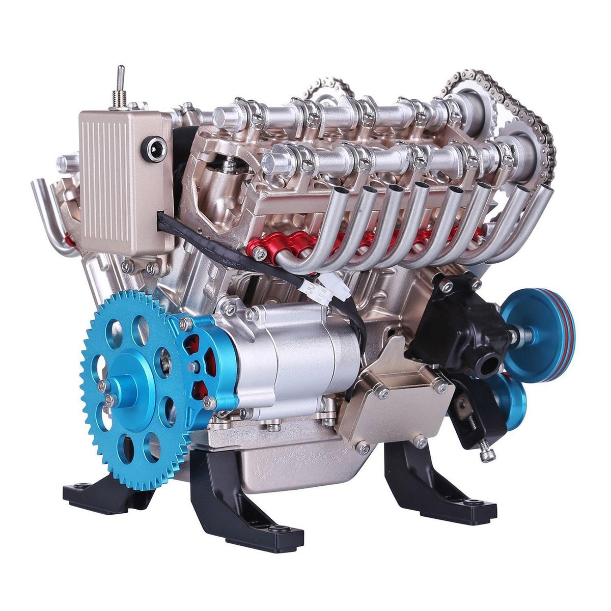 V8エンジンミニチュア　DM118　TECHING　lMachinery V8 ENGINE (DM118)-TECHING