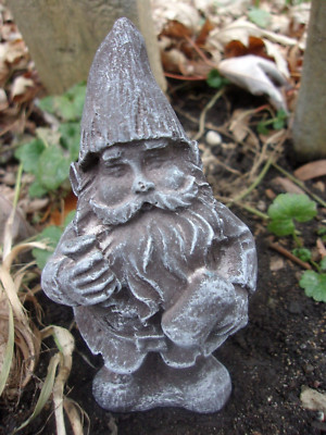 Latex tiny gnome mold plaster cement casting mould 4''H x 1.75'' thick
