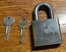 U.S. Military Brass Padlock Steel Shackle CISA 2 Working Keys