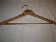 Vintage HOTELS STATLER Large Wooden Coat Hanger