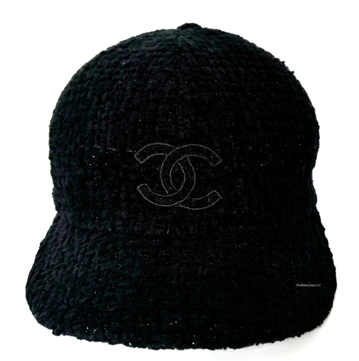 CHANEL 22B BLACK TWEED CC LOGO BASEBALL CAP HAT S | eBay CHANEL 22B BLACK TWEED CC LOGO BASEBALL CAP HAT S | eBay