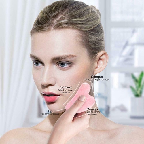 Cuarzo Rosa Natural Gua Sha Cristal Rosa Guasha Piedra Cuerpo Raspado Mejor Masaje - Imagen 7 de 15