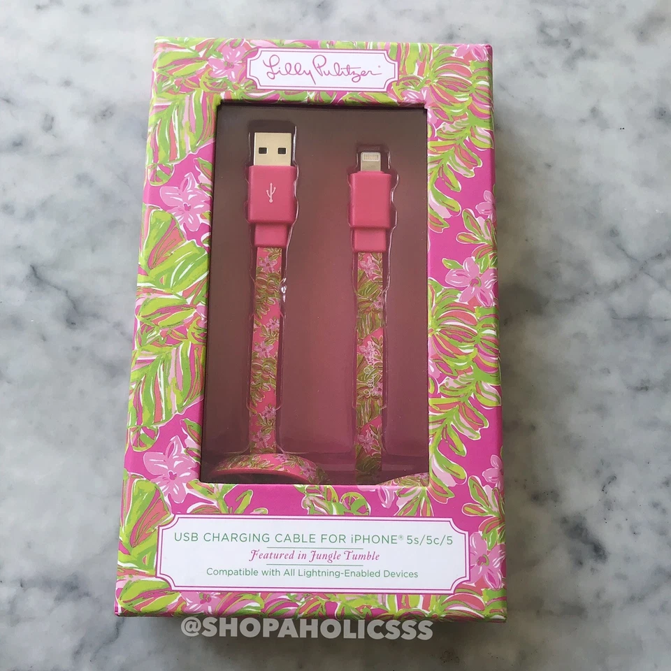 NUEVO EN CAJA - LILLY PULITZER 'Jungle Tumble' iPhone Cargador Cable Cable Cable Foto 3 de 4