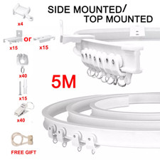 5M Bendable Flexible Curtain Silent Track Bay / Straight Windows Ceiling Rail UK