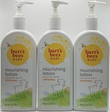 3PK Burts Bees Baby Nourishing Lotion W/Sunflower Seed Oil Original 12 FL OZ EA