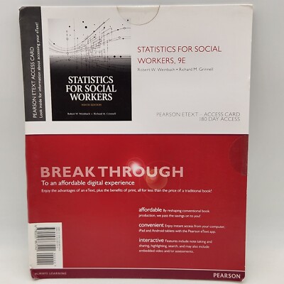 Statistics for Social Workers 9E Pearson EText  Access Card Sealed 