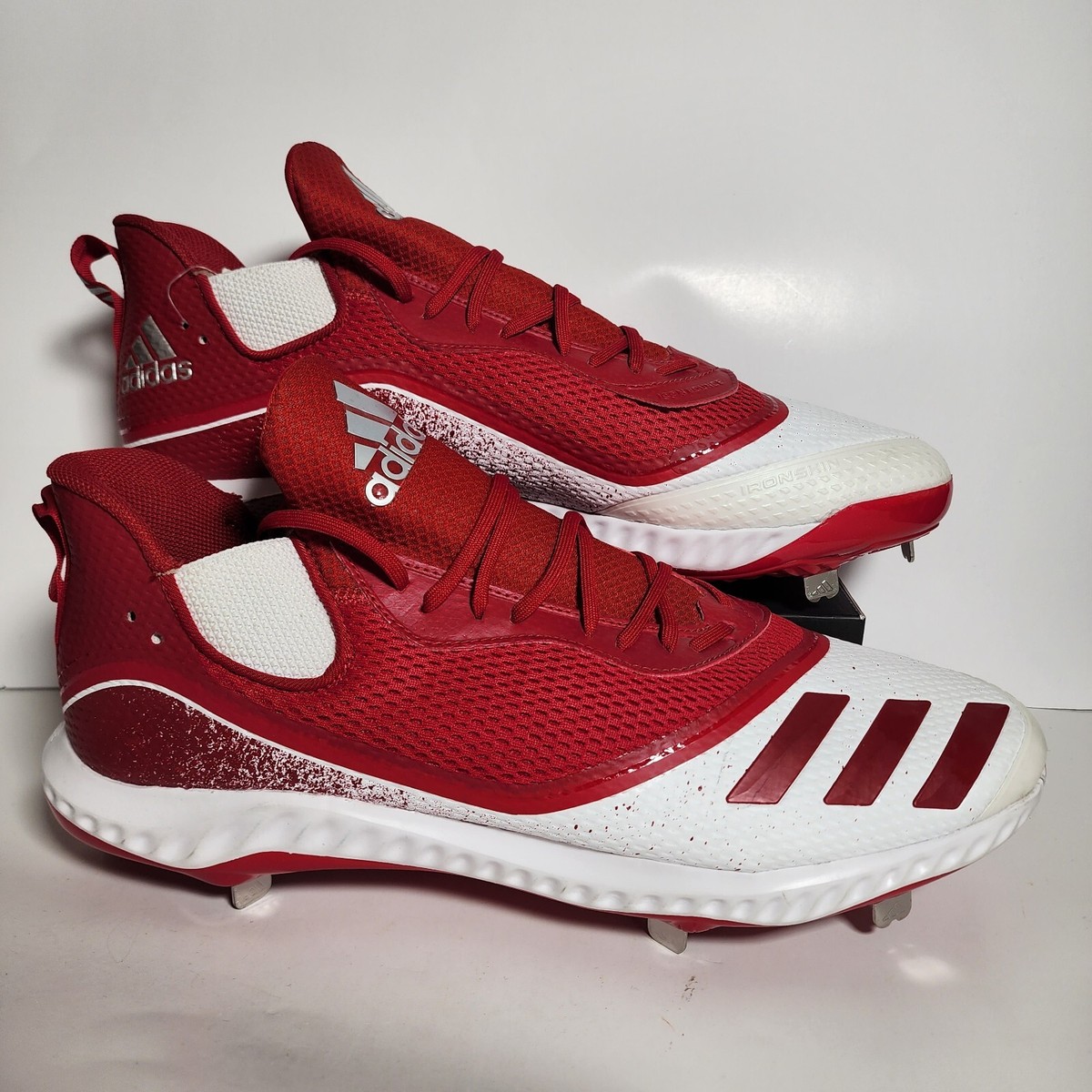 ADIDAS Icon V Bounce Metal Baseball Cleats Men's Size 17 Red White G28267 | eBay