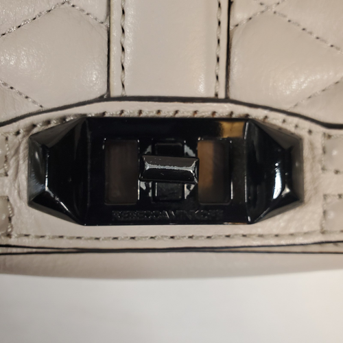 Rebecca Minkoff Love Quilted Leather Crossbody Shoulder Handbag Purse Latte - Picture 5 of 24