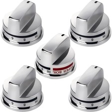 Burner Knob SS Brushed Nickle Fit For LG Range 4pc EBZ37189611  1pc EBZ37189609