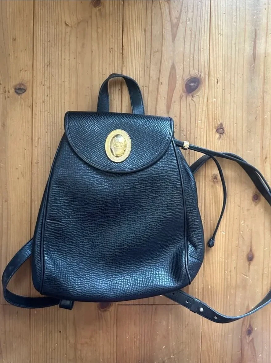 Sac à dos Christian Dior VINTAGE Noir Expédition du Japon Rare