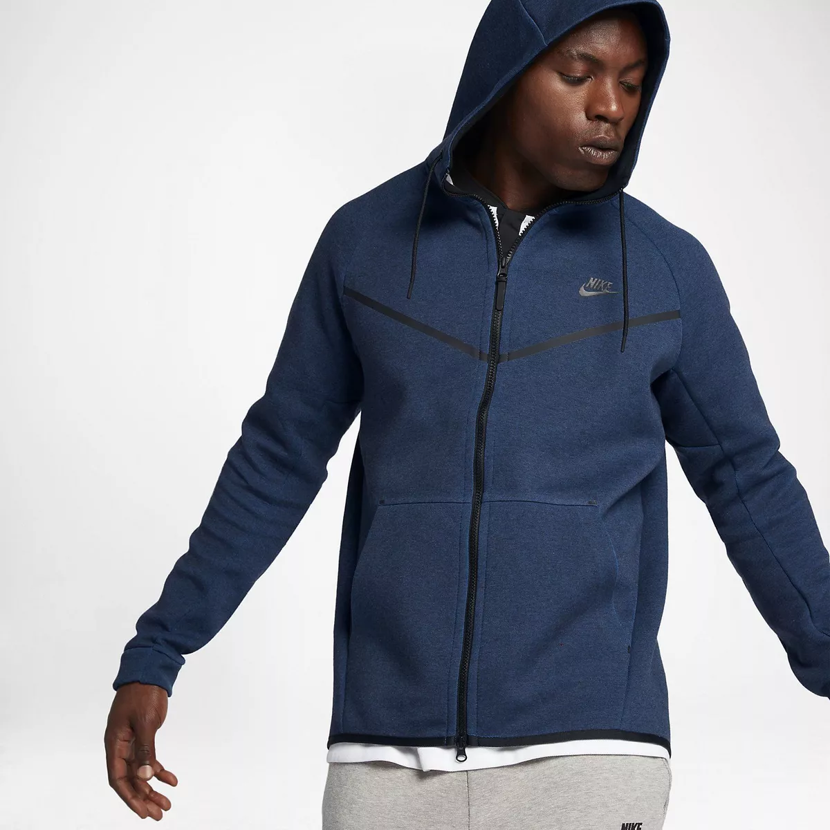 Mens Nike Tech Fleece Windrunner Hoodie Jacket Obsidian Blue 3XLTT 805144  451