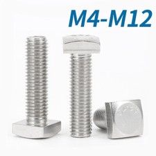 M4 M5 M6 M8 M10 M12 Square Head Small Head Bolt 304 Stainless Steel Square Head