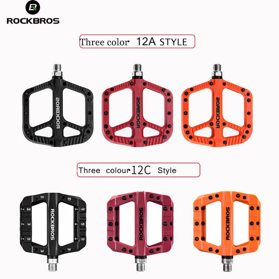 Pedais de náilon para bicicleta ROCKBROS estrada plana BMX mountain bike 1 pedal de rolamento selado - Imagem 2 de 4